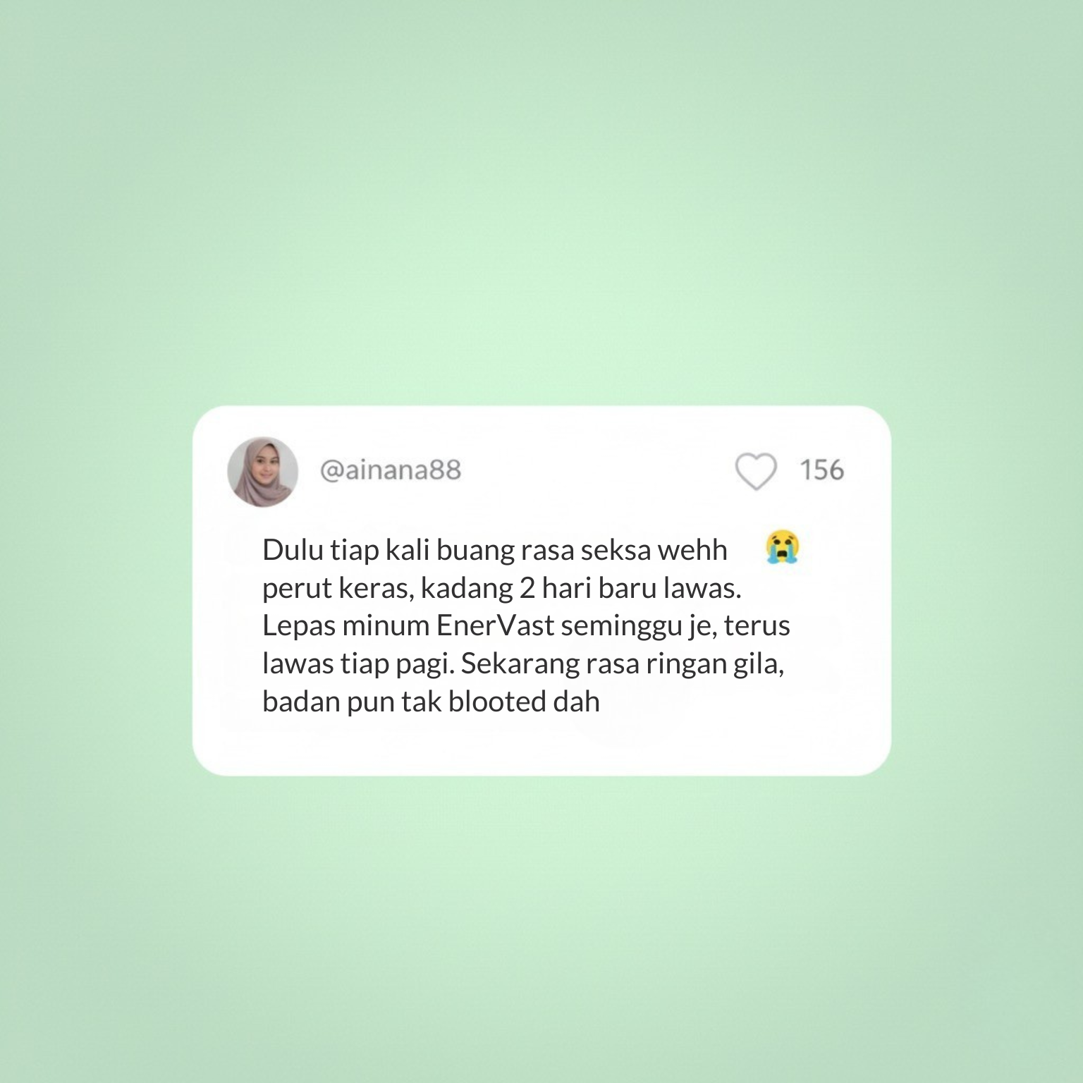 Review pengguna EnerVast - screenshot testimoni 2